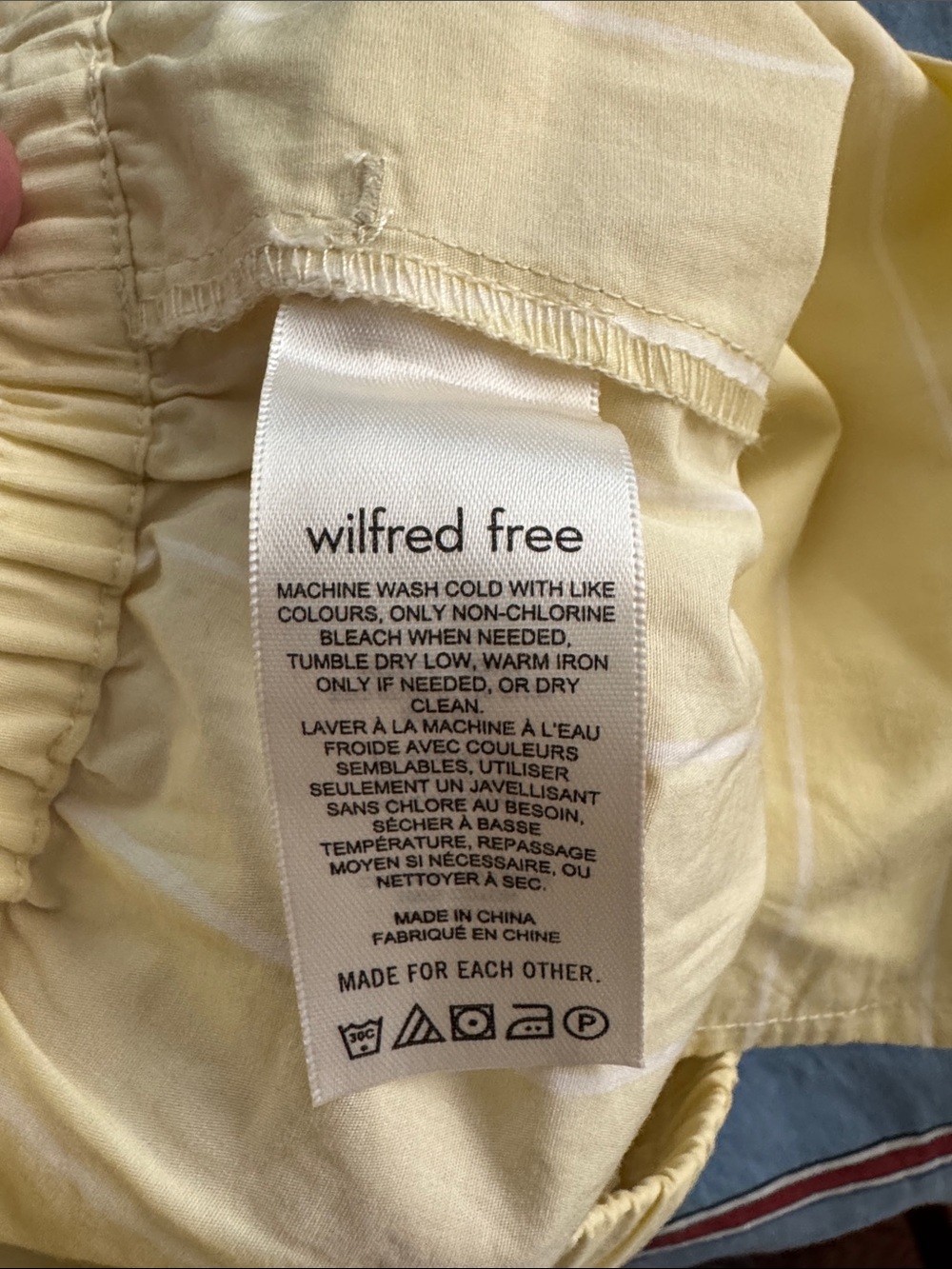 Aritzia Wilfred Pale Yellow Elastic-Waist Bermuda Shorts - Picture 4 of 4